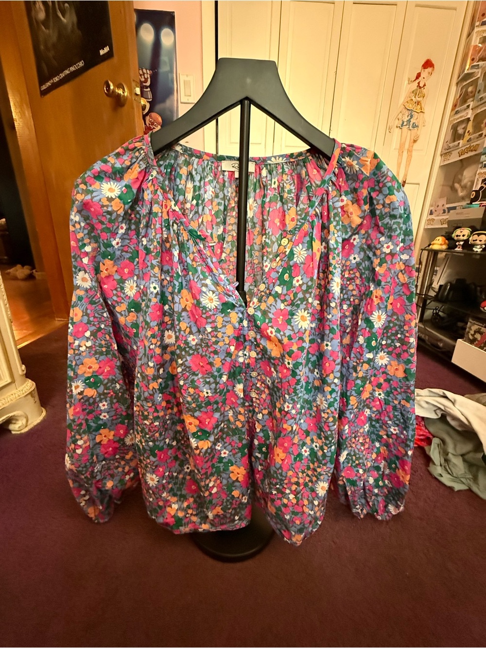 Rails Floral Peasant Blouse — Multicolor